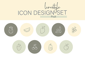 Icon Design Set Fruit