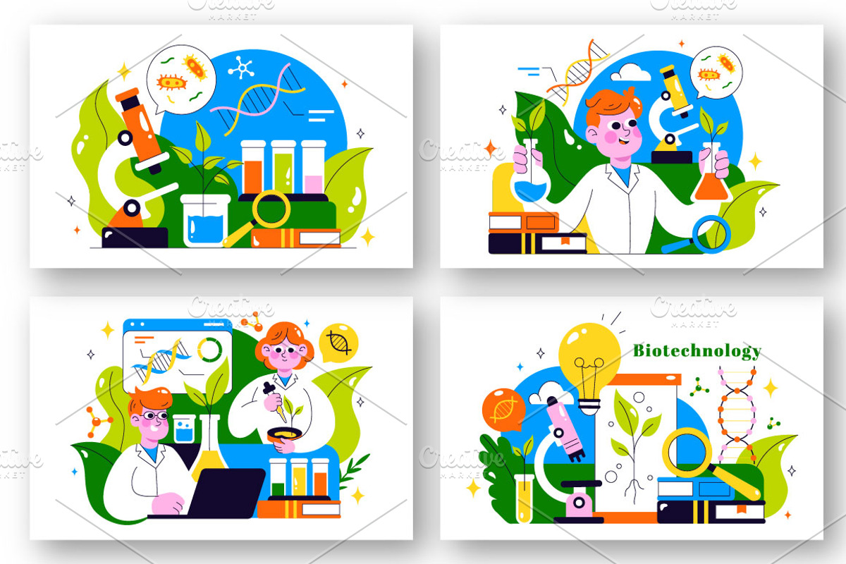 10 Biotechnology Illustration, a Technology Illustration by denayunebgt (Photo 3 of 4)