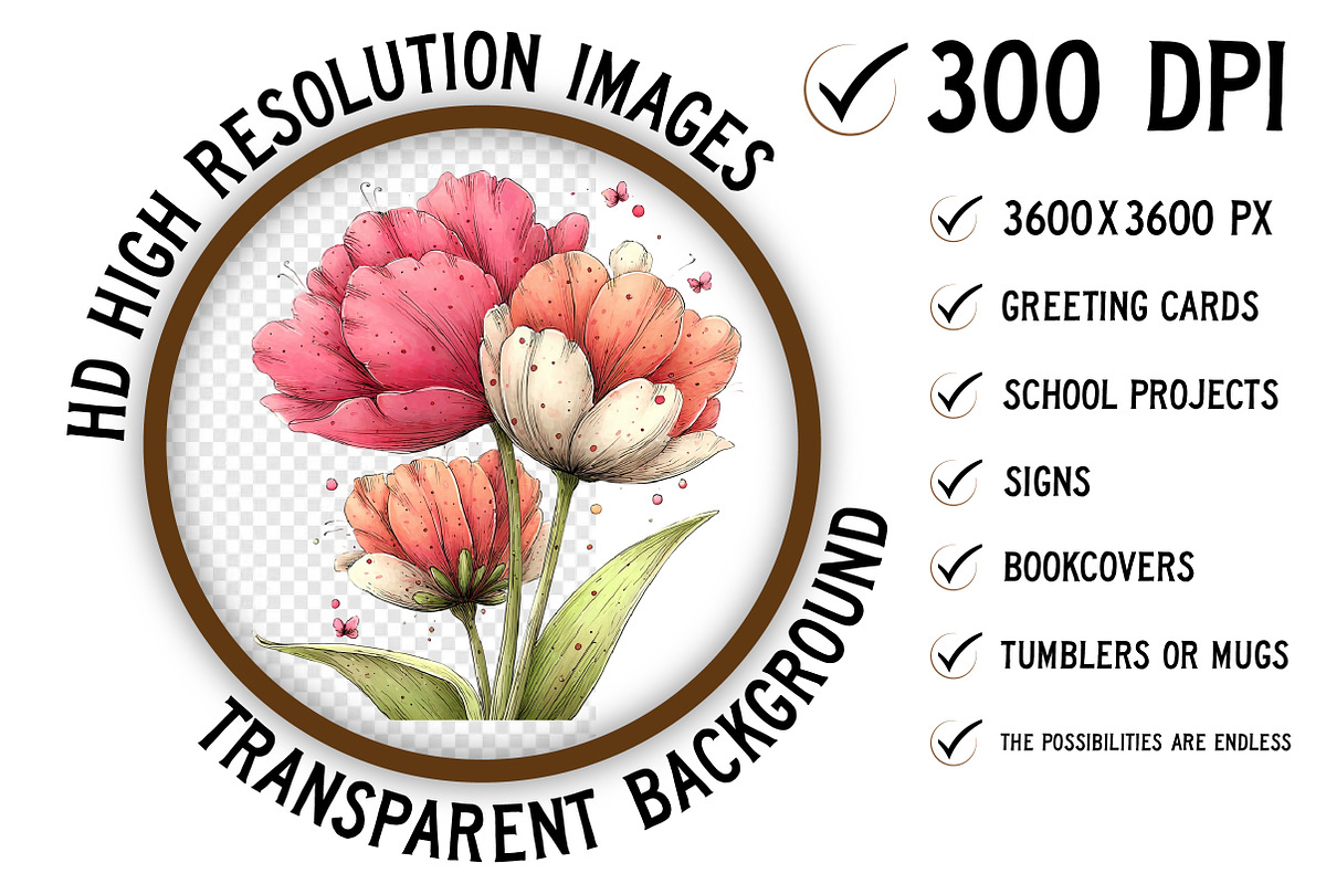 Whimsical Spring Tulip Flower Png, an Illustration by Craft Nest (Photo 2 of 11)