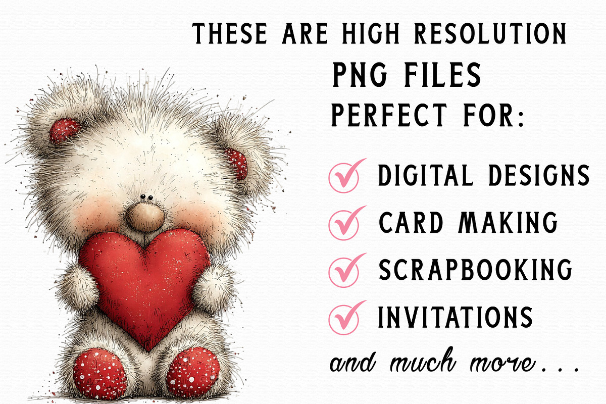 Whimsical Valentine Teddy Bear Clipa, an Illustration by Libby Wishes (Photo 2 of 7)