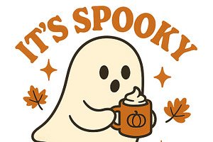 Halloween ghost drinking pumpkin spi, an Illustration by Dvoevnore photos