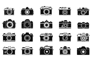 Photo camera icons set. Photo studio, an Object Illustration by Valerie Bodnar