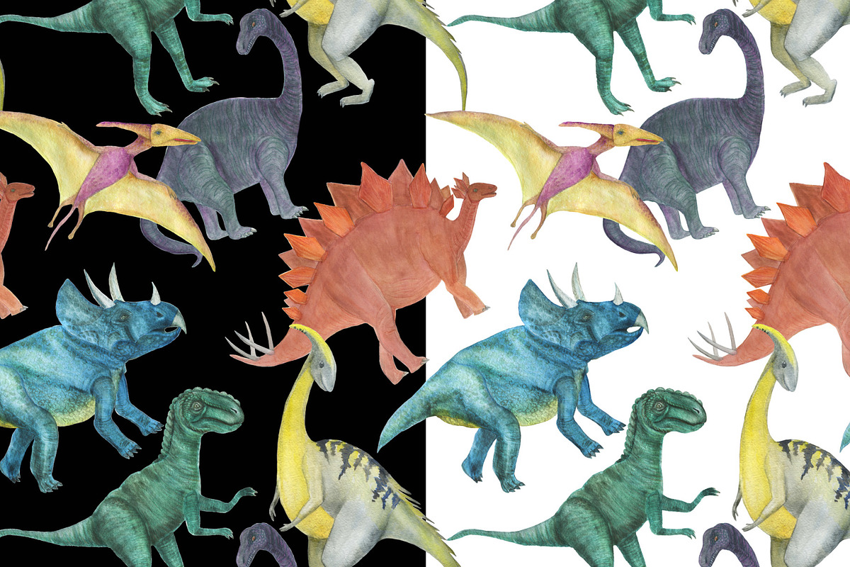 Dinosaurs and flowers, a Pattern Graphic by ramika (Photo 5 of 6)