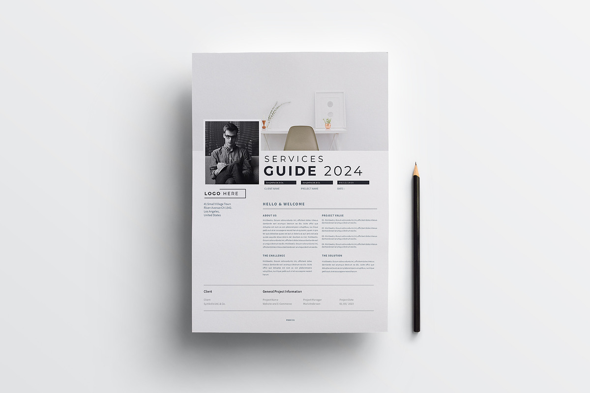 Services Guide | MS Word & Indesign, a Stationery Template by obayes