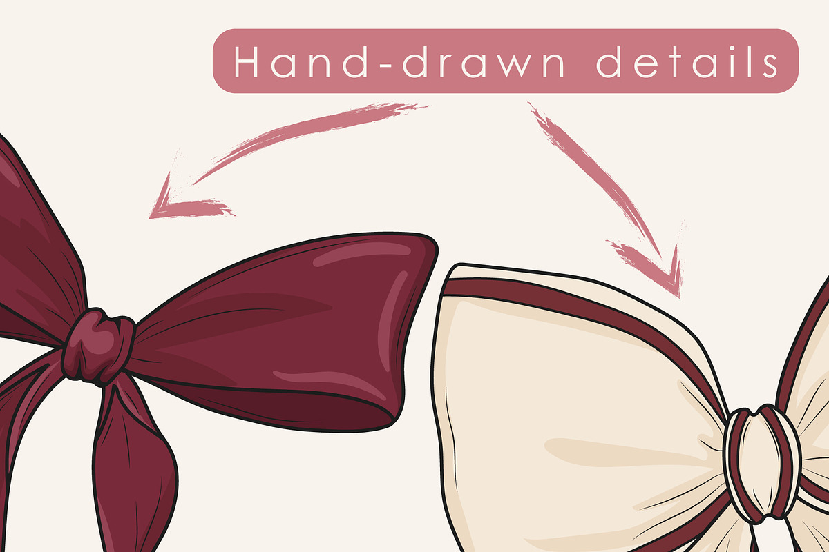 Quirky Bows Vector Set, an Object Illustration by OREHOVKA (Photo 3 of 4)