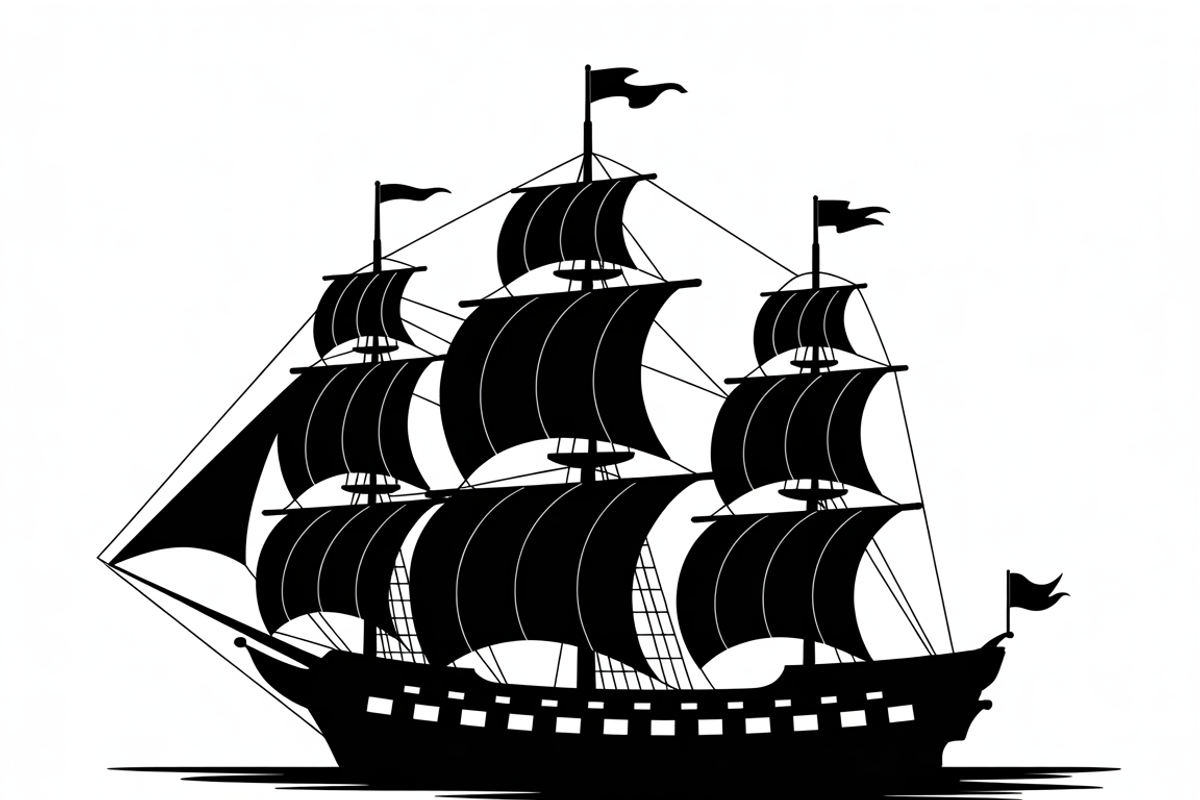 Sailing Ship Silhouette Vector, an Illustration by Amazin_art (Photo 4 of 9)