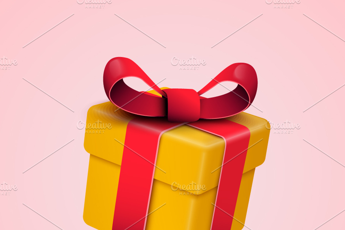 Package Or Gift With Red Ribbon, an Object Illustration by Black White Mouse Design (Photo 2 of 2)