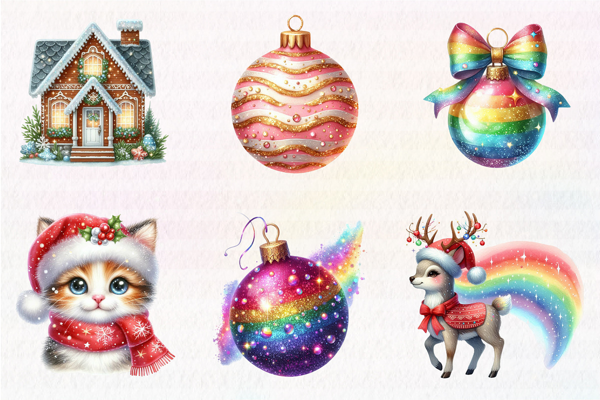 Sparkle Christmas Clipart, an Illustration by CreationArt (Photo 4 of 7)