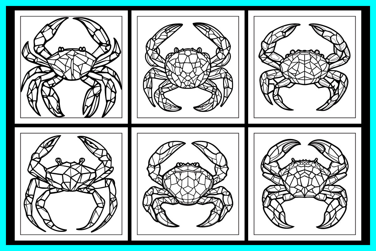 Stained Glass Crab Coloring Pages, an Animal Illustration by protabsorkar11 (Photo 5 of 6)