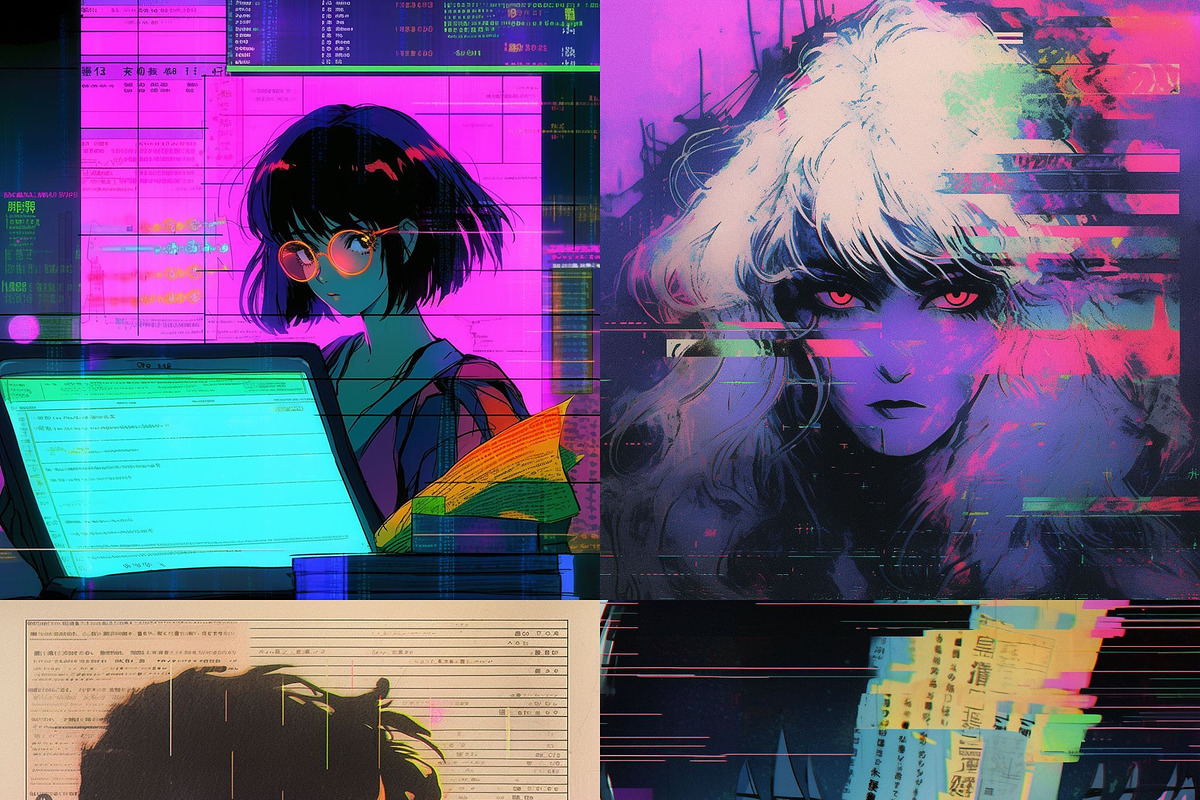451 Midjourney Retro Anime Prompts, a Person Illustration by Sevenstyles