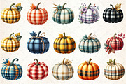 Autumn Plaid Pumpkin Clipart, an Illustration by Rose Art (Thumbnail 2 of 7)