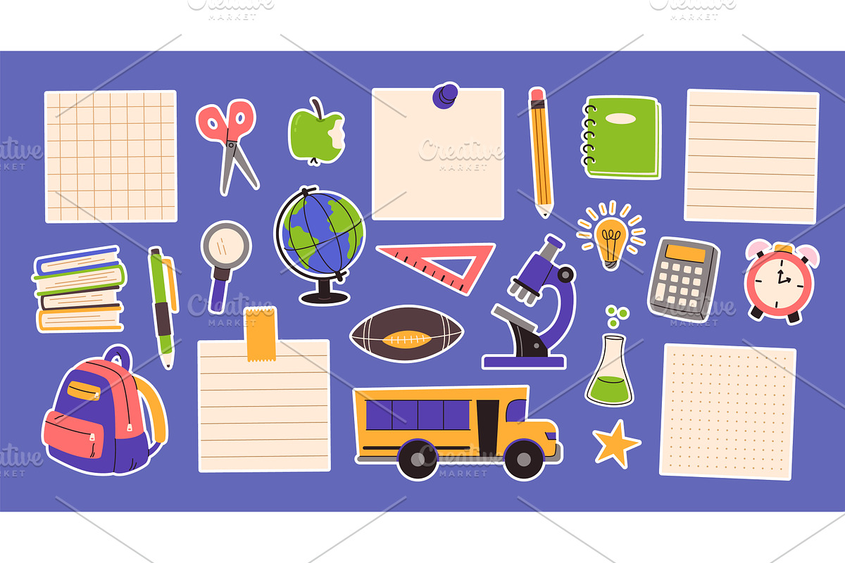 Back to school stickers. Doodle, an Object Illustration by winwin.art