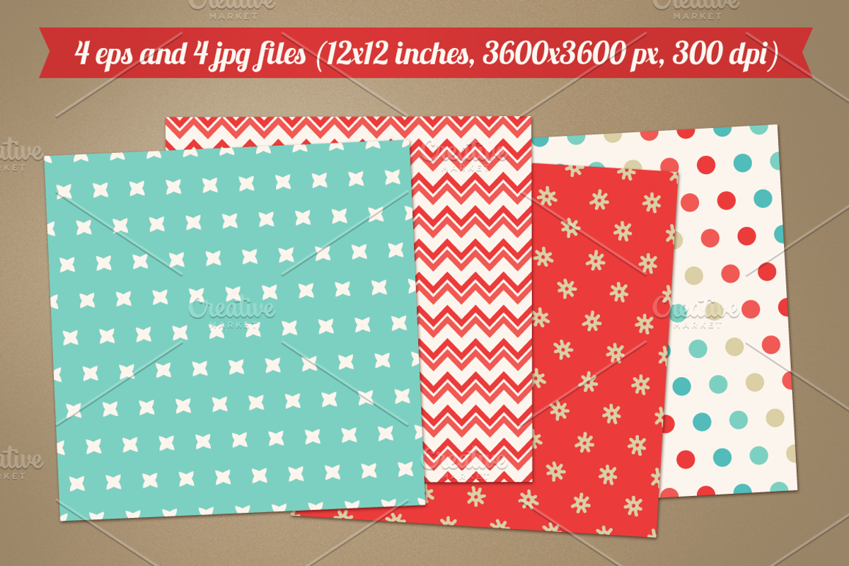 Christmas seamless patterns preview 2