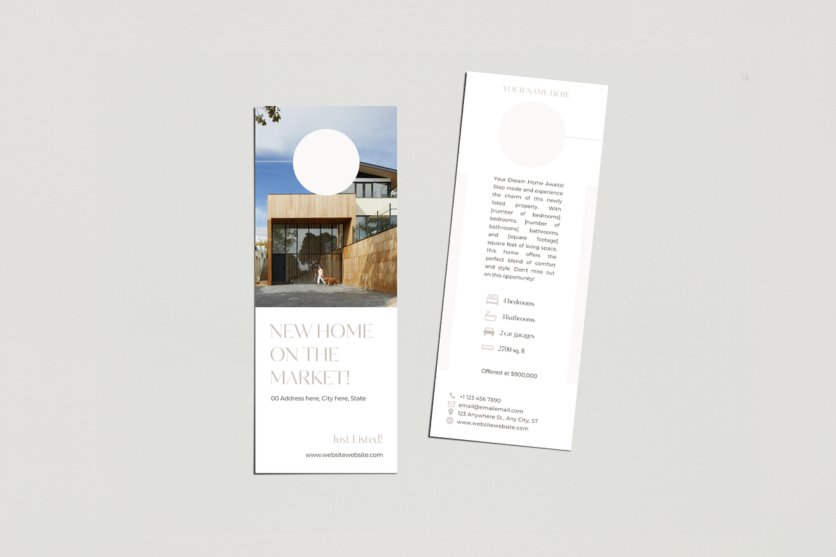 Real Estate Door Hanger Just Listed, a Marketing Template by EstateElements (Photo 3 of 10)
