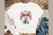 Quirky Cute Little Girl Clipart, an Illustration by Sublimation Artist (Thumbnail 2 of 9)