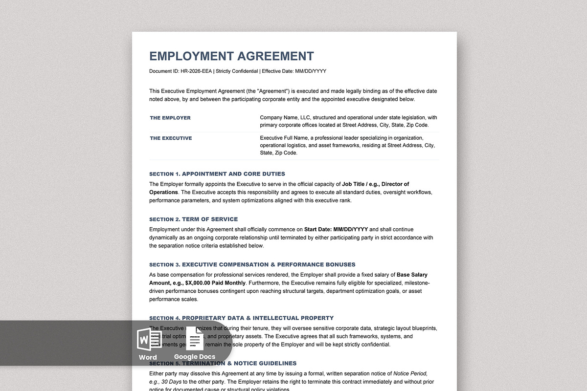 Employment Agreement / Contract, a Stationery Template by Anjum Ilyas (Photo 1 of 4)