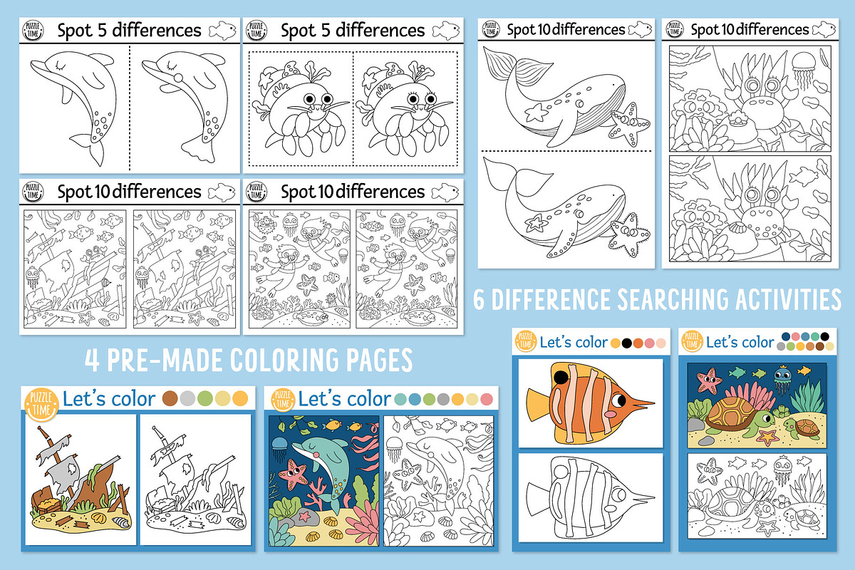 Under the sea coloring games, an Education Illustration by Lexi Claus (Photo 8 of 16)