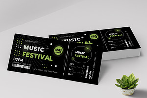Music Festival Party Ticket, a Stationery Template by MightyDesign