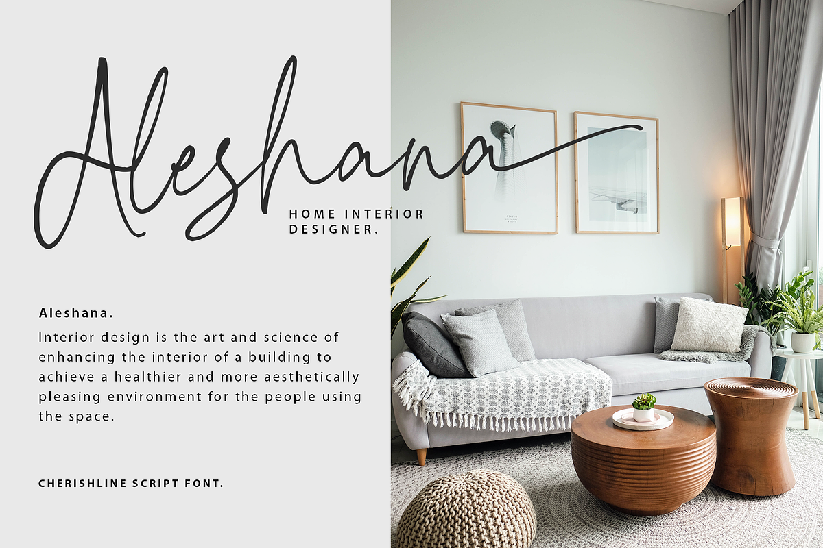 Cherishline Script Font, a Script Font by sizimon (Photo 4 of 8)