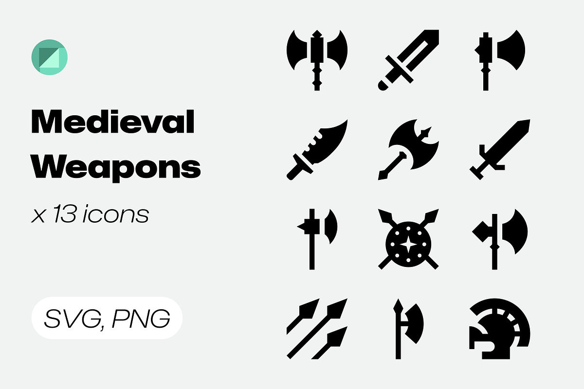 Basicons / Weapons / Medieval Weapon, a Solid Icon by Danil Polshin