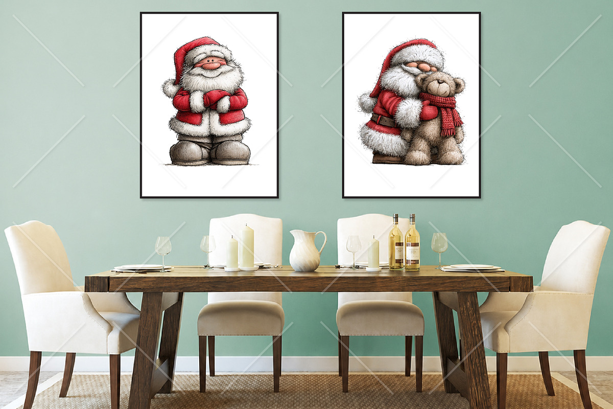 Whimsical Quirky Santa Clipart, a Seasonal Illustration by Canvas Craft (Photo 7 of 10)