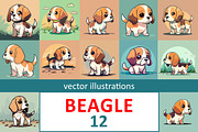Cute cartoon beagle dog, an Animal Illustration by Zoya Miller (Thumbnail 1 of 3)