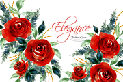 Watercolor Red Flowers - Christmas, an Illustration by Feather Grace Designs (Thumbnail 3 of 12)