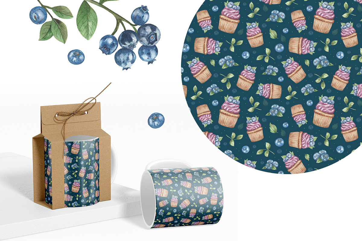 Blueberry watercolor collection, an Object Illustration by Pattern + watercolor (Photo 9 of 10)