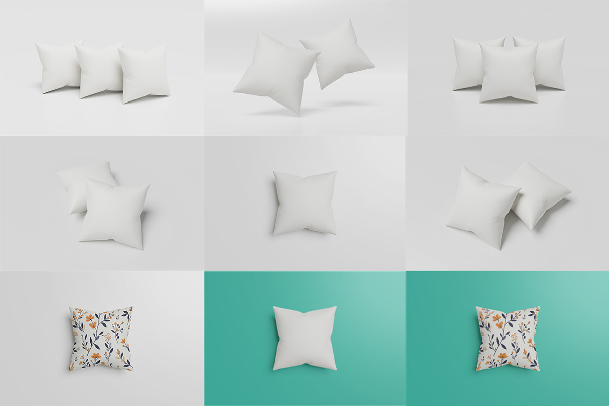 Square Pillow Photoshop Mockup, a Merchandise Mockup by Graphic Deal (Photo 8 of 9)