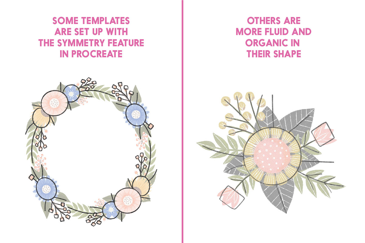 Folksy Wreaths & Bouquets Templates, an Illustration by On the Mark Designs (Photo 5 of 16)