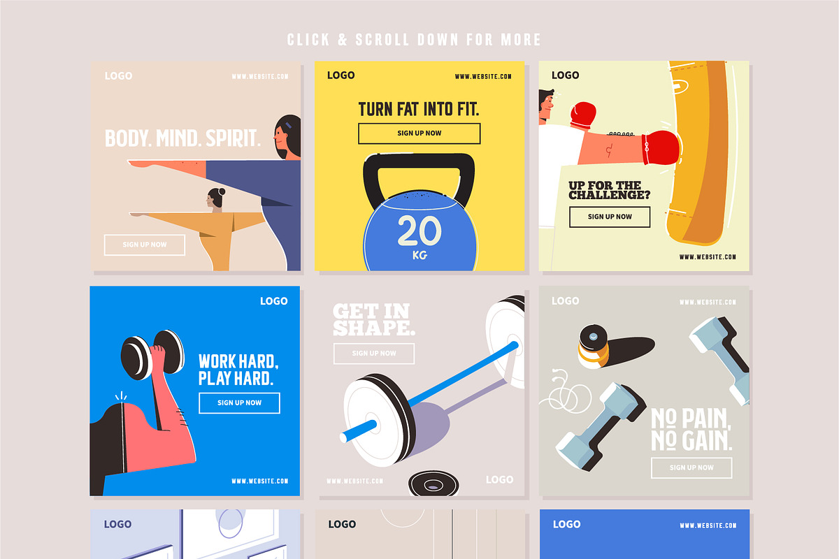 Illustrated Social Media Pack, a Social Media Template by Wilsonkjc (Photo 3 of 5)