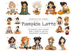 Girl Pumpkin Spice Clipart