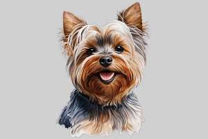 Watercolor Yorkshire Terrier Dog