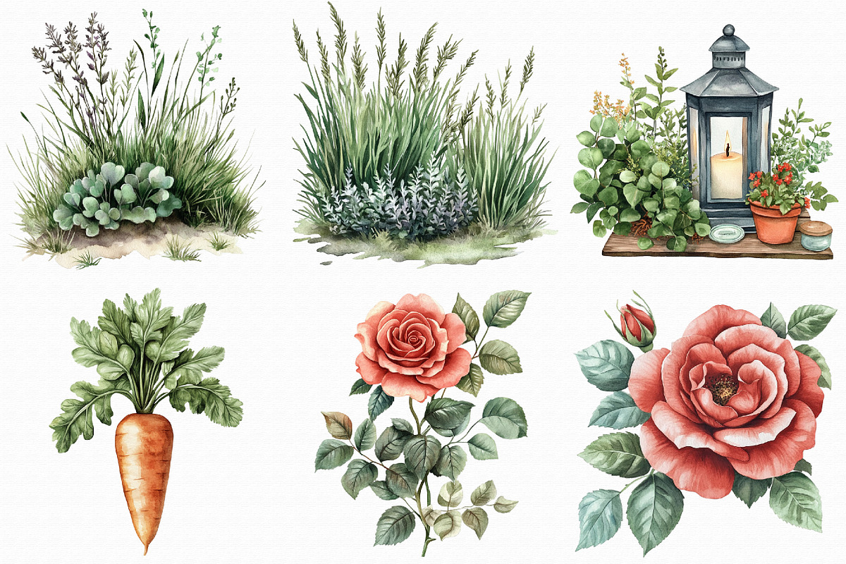 Watercolor Gardening House Clipart, an Illustration by Libby Wishes (Photo 5 of 6)