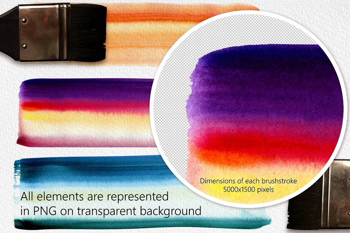 Watercolor Brushstrokes, a Texture Graphic by artabramova (Photo 3 of 9)