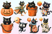 Funny Halloween Black Cat Clipart., a Graphic by CitraGraphics (Thumbnail 2 of 4)