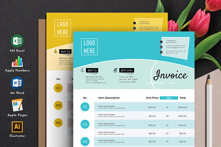 Invoice Template Excel Word Pages