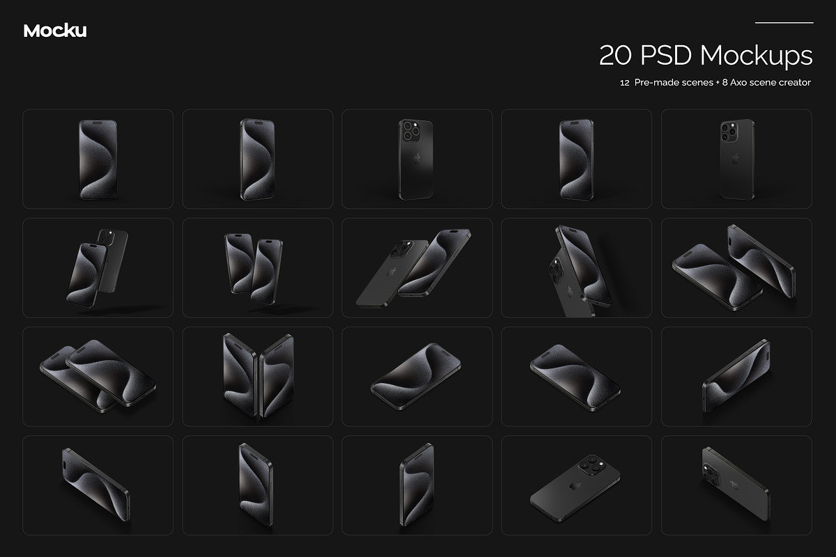 iPhone PRO 15 Mockup Collection, an iPhone Mockup by Mocku (Photo 3 of 14)