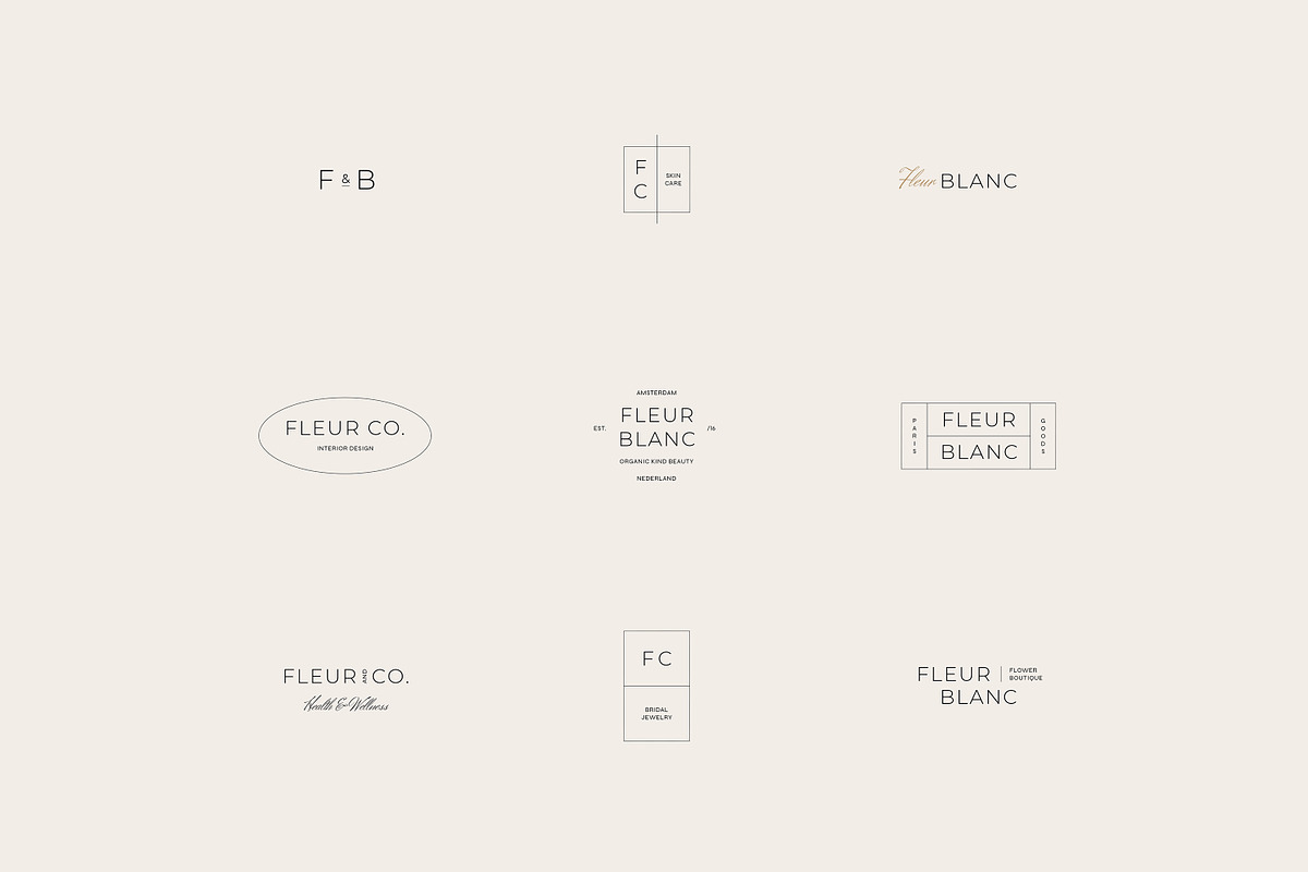 Fleur Minimal Logo Kit Ai Eps Psd, a Branding & Logo Template by Feel This (Photo 12 of 13)