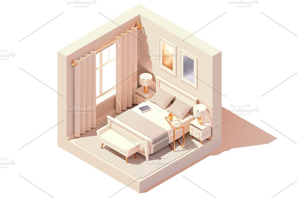 Vector isometric rooms, a Decorative Illustration by tele52 (Photo 13 of 23)
