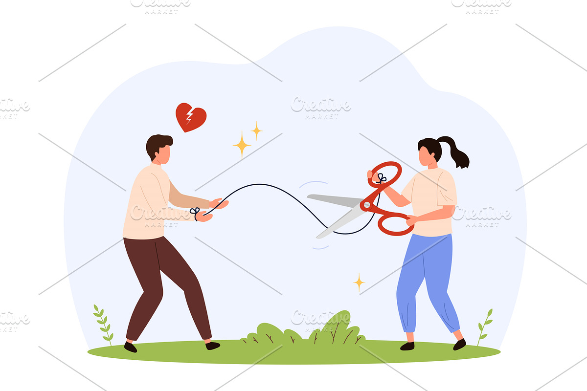 Relationship Breakup Concept with, an Illustration by Flashvector