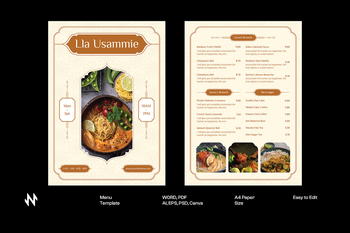 Arabian Restaurant Menu, a Stationery Template by Neermana (Photo 1 of 4)