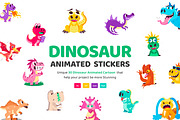 Animated Dinosaur Stickers, an Emoji Icon by Vectors Market (Thumbnail 1 of 3)