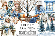 Watercolor Frosty Coziness Clipart, an Illustration by Libby Wishes (Thumbnail 1 of 7)