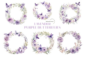 Lilac Lavender Butterflies Clipart