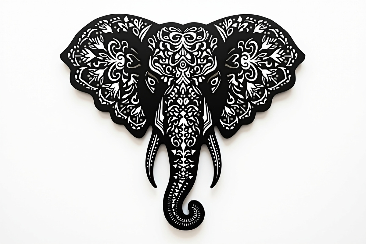 Elephant Silhouette with Ornamental, an Illustration by Amazin_art (Photo 14 of 16)