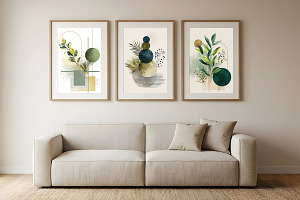 Abstract Botanical Geometric Art, a Poster Template by Pixeness Studio