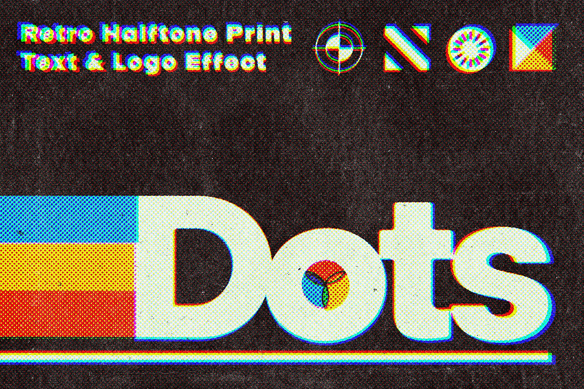 Dots Triple Halftone Text Effect, a Layer Style Add-On by pixelbuddha.net (Photo 1 of 4)