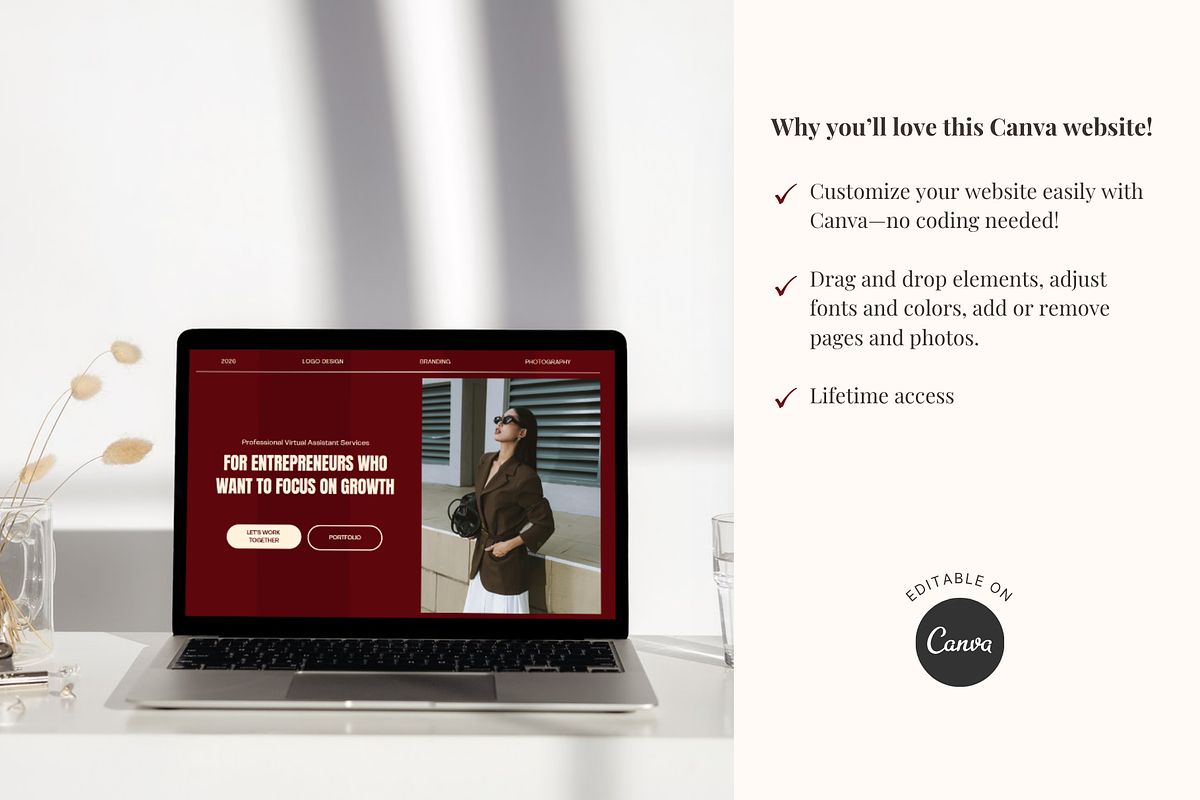 Virtual Assistant Website Template, a Landing Page Template by GlamWebDesigns (Photo 5 of 8)