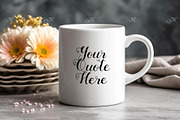 6 Mugs on a Table - Mockups, Smart, a Cups & Container Mockup by Maddy's Art & Mockups (Thumbnail 4 of 7)